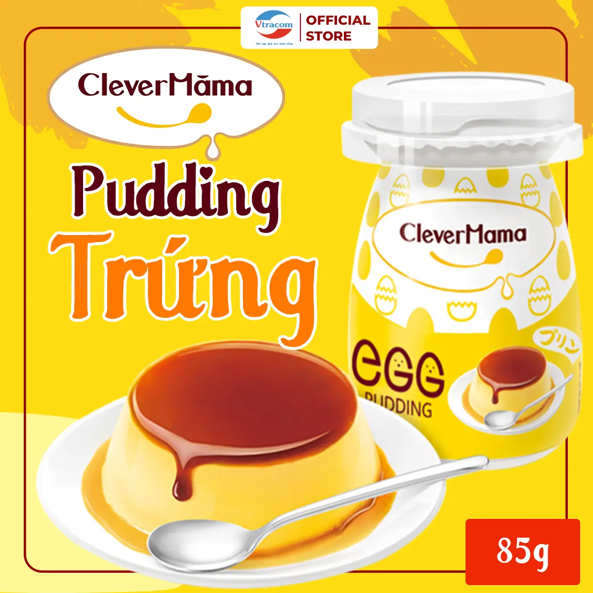 Thạch Pudding Trứng 85g Ăn Liền CleverMama - Ăn Vặt Văn Phòng - Topping - Snack Food