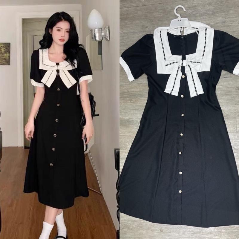 Thời Trang Bigsize Váy Dự Tiệc Cao Cấp Thanh lịch 50 - 100Kg Nữ Đầm Cotton Women Dress Voan Kim Tuyến - A.1149