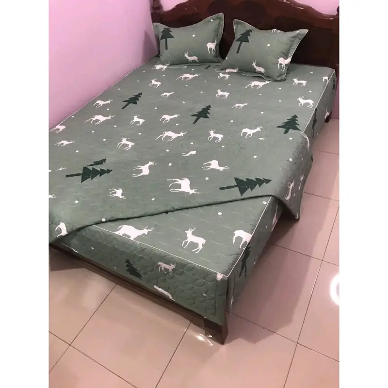 bộ ga gối trần bông dày dặn, xé góc 5