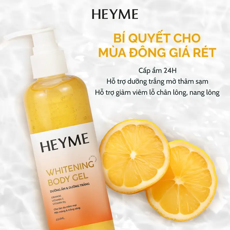 COMBO HEYME GIẢM MỤN DƯỠNG ẨM MÙA ĐÔNG - Sữa tắm Heyme và Gel dưỡng thể dưỡng trắng cho làn da mịn màng khỏe mạnh 5