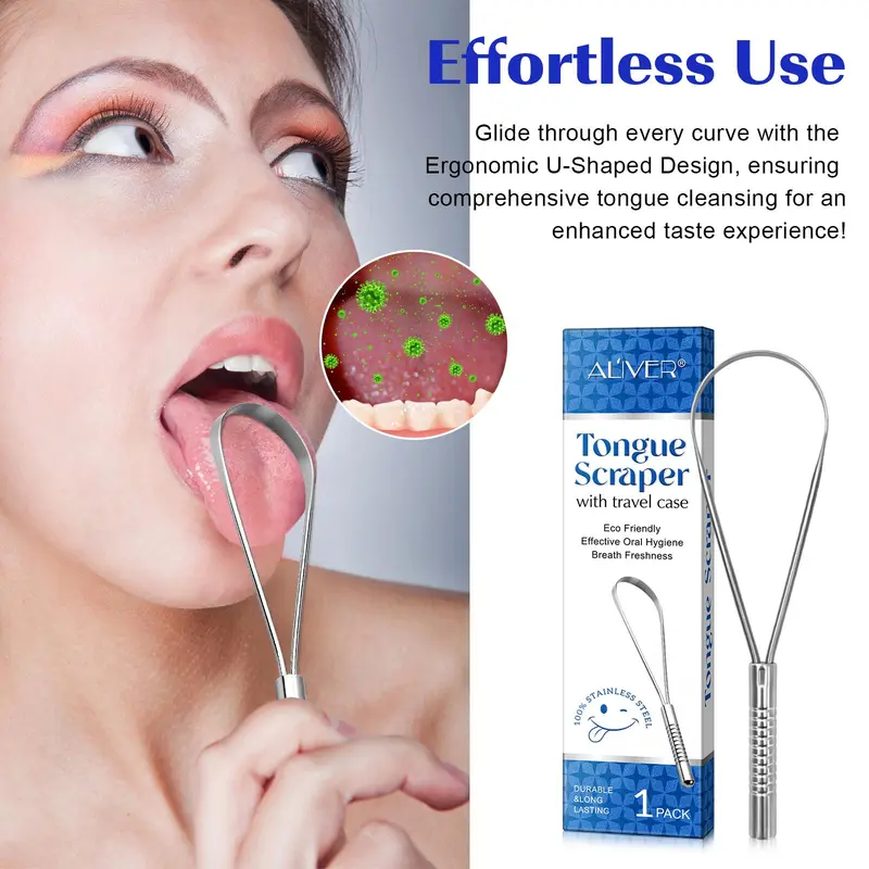 Stainless Steel Tongue Scraper, 1 Count/2 Counts/4 Counts/6 Counts Tongue Scraper with Storage Case, Oral Hygiene Care Tool for Fresh Breath 3