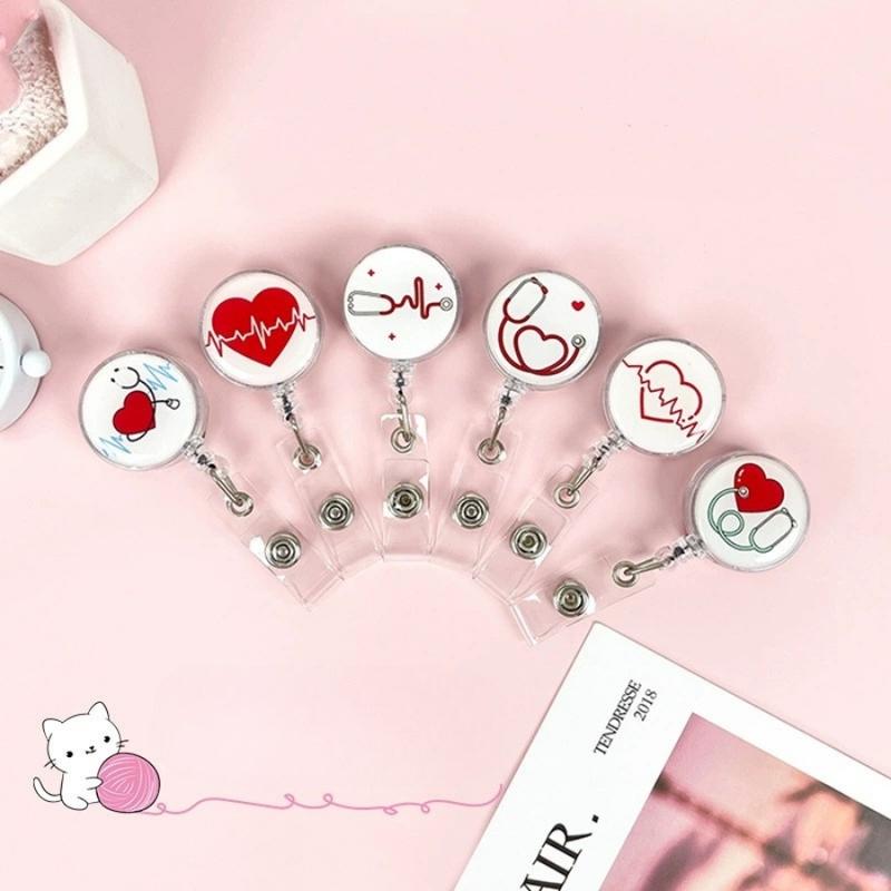 Móc đeo thẻ học sinh, bảng tên dành cho sinh viên có thể kéo dãn hoạ tiết hoạt…