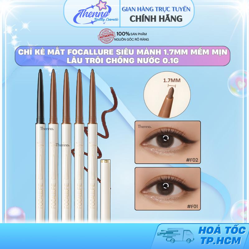 Chì Kẻ Mắt Focallure Siêu Mảnh 1.7mm Mềm Mịn Lâu Trôi Chống Nước 0.1g