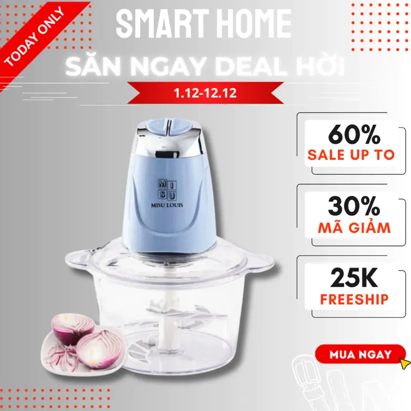 [Quà Tặng 1 Bộ dao Thay thế + 1 Cây Đánh Ruốc] + 1 Cây Đánh Trứng] Máy Xay Thuỷ Tinh Misu Louis Dung Tích Lớn 3.5L, Bảo Hành 1 Năm, Xay Đa Năng Thịt, Cua, Cá, Rau, Củ, Quả,... 4