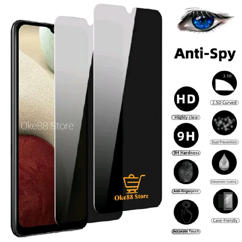 TEMPERED GLASS ANTI SPY SAMSUNG A04 A04E A04S A04 CORE A03 A03S A03 CORE A02 A02S A10 A10S A10E A11 A12 A20 A20E A20S A21 A21S A22 4G A22 5G A23 4G A23 5G A01S A05 A05S A05 A05 CORE PELINDUNG LAYAR ANTI INTIP PRIVACY ANTI GORES FULL LAYAR 2
