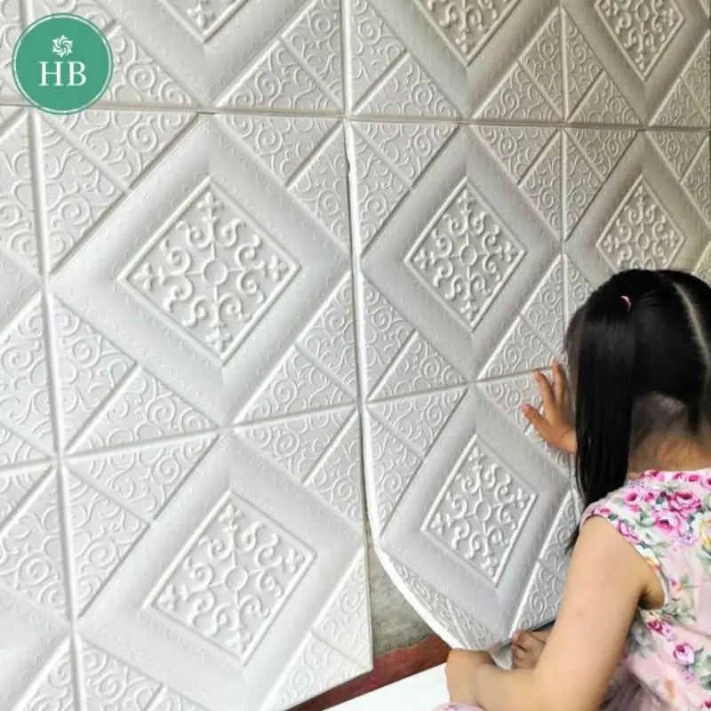 Giấy Dán Tường Trần 35X35Cm, Giấy Dán Tường Xốp 3D Chống Thấm Nước, Trang Trí Nội Thất Và Ngoại Thất, Tự Dính