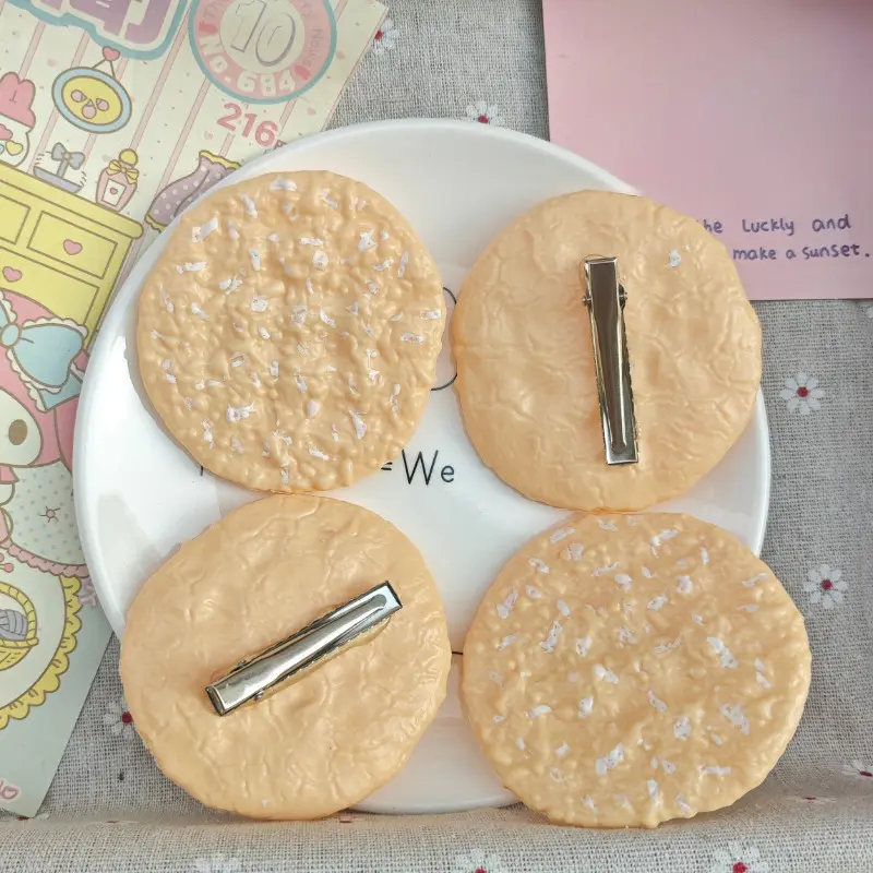 Adorable Emulational Biscuit Theme Hair Clips Girls Daily Funny Hairpins