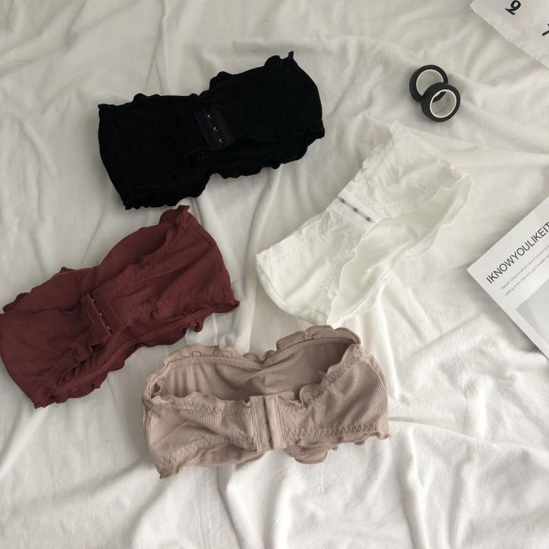 Product Introduction of Beauty Back Invisible Bra Female Strapless Bra Student Style Korean Style Anti-Exposure Tube Top without Steel Ring 1