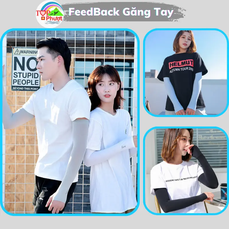 Găng tay chống nắng nam nữ xỏ ngón Fashion Cool - Tất tay vải co dãn 4 chiều làm mát da khi đi xe đạp xe máy, chơi thể thao - Bao Tay Chống Trơn Trượt 1