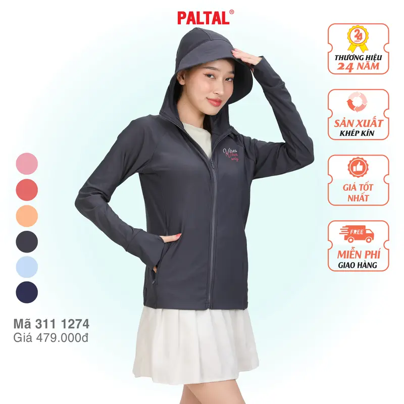Áo khoác nữ PALTAL chống nắng, chống tia UV đến 99% chất Poly cát mỏng nhẹ  - Thương hiệu hơn 24 năm - Mã 311p 1274 5