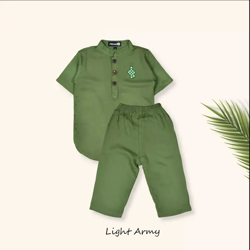 Setelan Koko Kurta Anak Laki-Laki Usia 1-12 Tahun Bahan Katun Rayon Premium Banyak Pilihan Warna 7