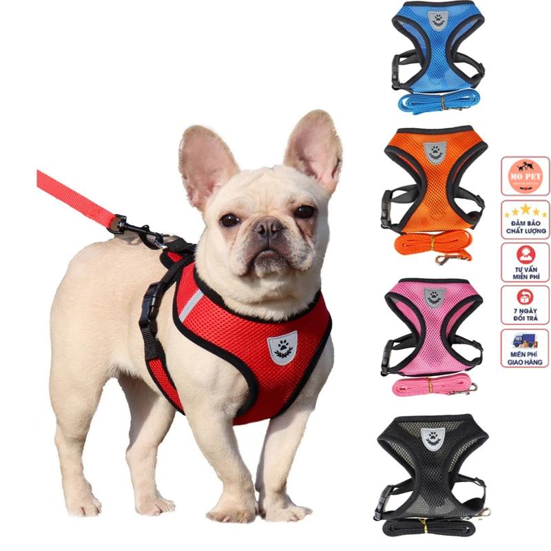 Dây dắt chó Xích đeo cho chó poodle yếm xích mèo dây dắt chó lưới thoáng khí