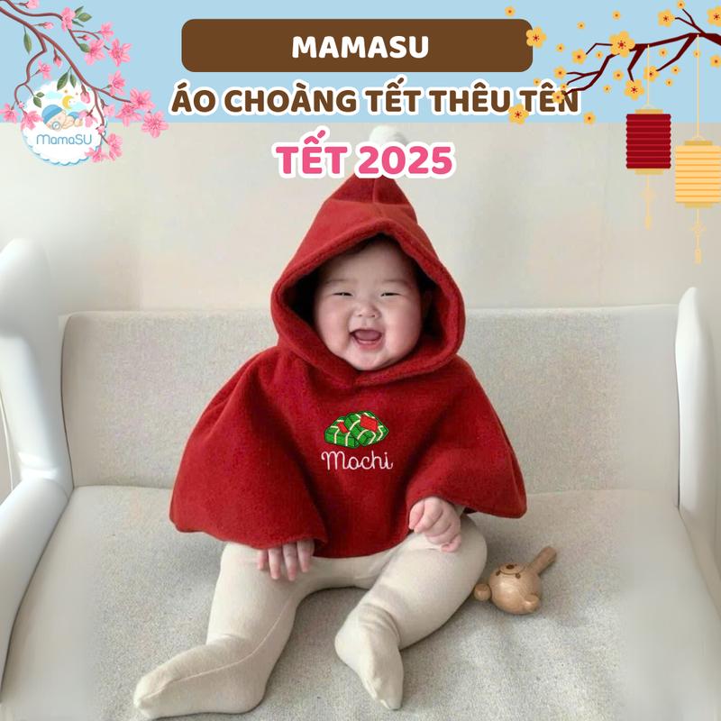THÊU TÊN Áo Choàng Tết Năm Mới 2025 Thêu Tên Theo Yêu Cầu Cho Bé Đón Năm Mới 2025 Hot Trend 2025