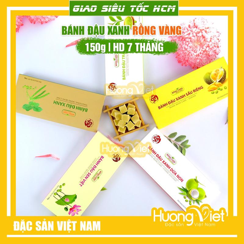  Combo 5 hộp 5 vị bánh đậu xanh Rồng Vàng Hưng Long 150gr đặc sản Hải Dương quà tặng đặc sản miền Bắc 