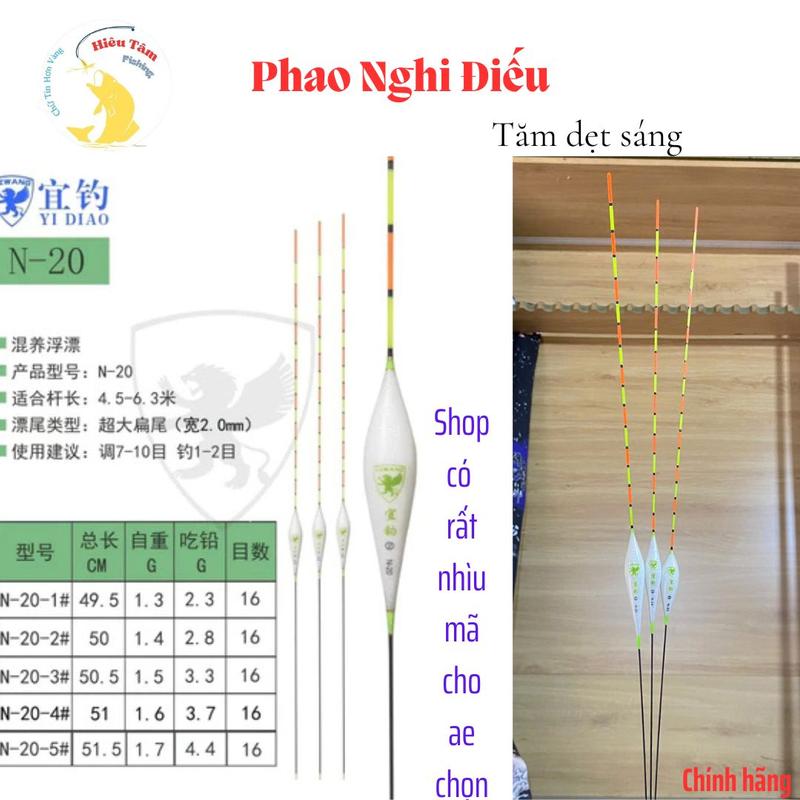 Phao Nghi Điếu tăm dẹt sáng cực dễ nhìn ( N20, N03, N32, N07, N34 ) Đi Câu Bắt Cá