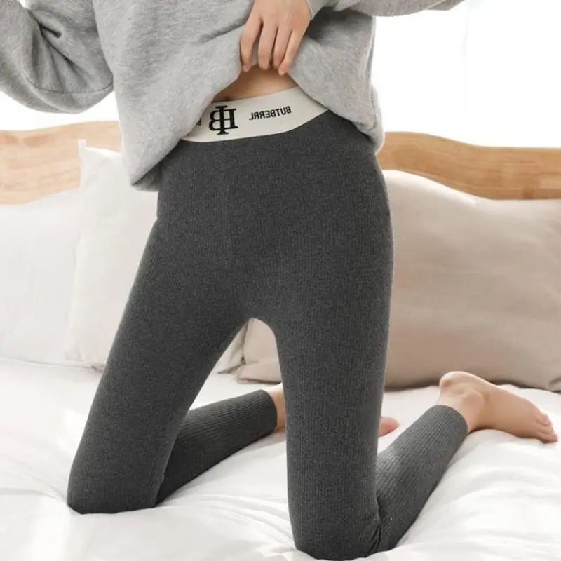 Quần legging lót lông gân tăm cạp chữ B cạp cao siêu hot (video thật) 3