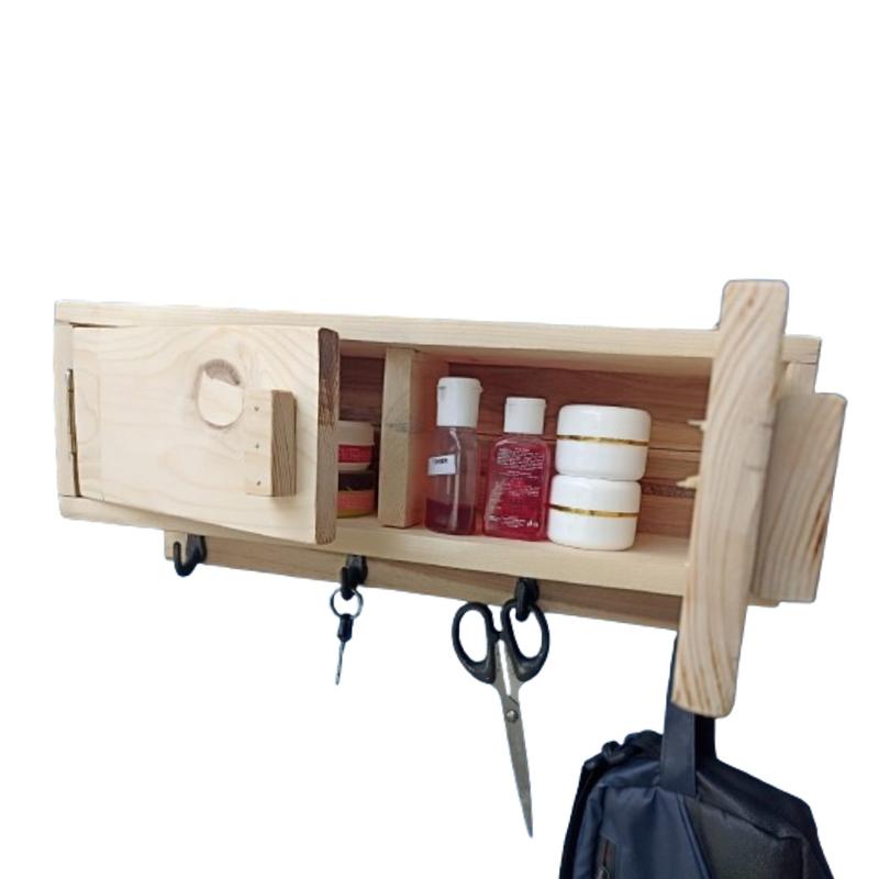 Product Introduction of Rak Dinding Minimalis Rak Dinding Serbaguna Rak Make Up Gantungan Kunci Gantungan Baju Rak Multi Fungsi Kitchenset Mini Kayu Jati Blanda Rak dapur 1