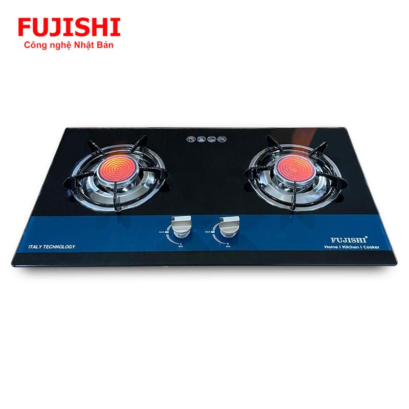 Bếp gas âm hồng ngoại FUJISHI FJ-806X - KÍNH XANH - Đánh lửa Magneto tự động - Mâm Ceramic 9cm tiết kiệm gas - Lắp âm / Để nổi 2 trong 1 - Bảo hành chính hãng 02 Năm