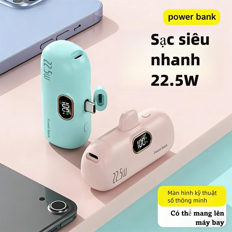 Power bank Sạc dự phòng tặng Sạc nhanh 22.5W 10000mAh Mini Cầm tay Kích thước…