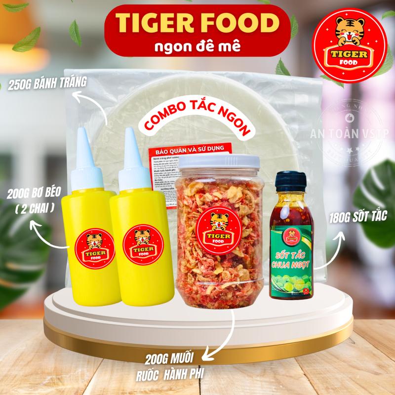 Bánh tráng phơi sương COMBO TẮC NGON + Muối tôm hành phi + bơ béo + sốt tắc ĂN LÀ GHIỀN - TIGER FOOD Nước Sốt Gia Vị Đồ Ăn Vặt