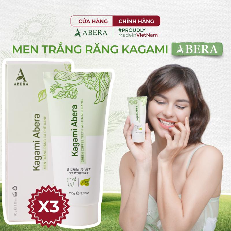 [COMBO 3] Men Trắng Răng Kagami Abera - Hỗ Trợ  Làm Trắng Răng Hiệu Quả, Mờ Vết Ố Vàng Trên Răng, Lưu Kaih Hương Thơm Dài Lâu Whitening
