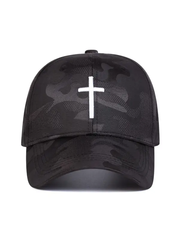 Fashion Cross & Eyelet Embroidery Design Baseball Cap, Casual Outdoor Sports Hat for Men & Women, Adjustable Sun Protection Cap for Daily Wear, Perfect for Students Outdoor Sports 5
