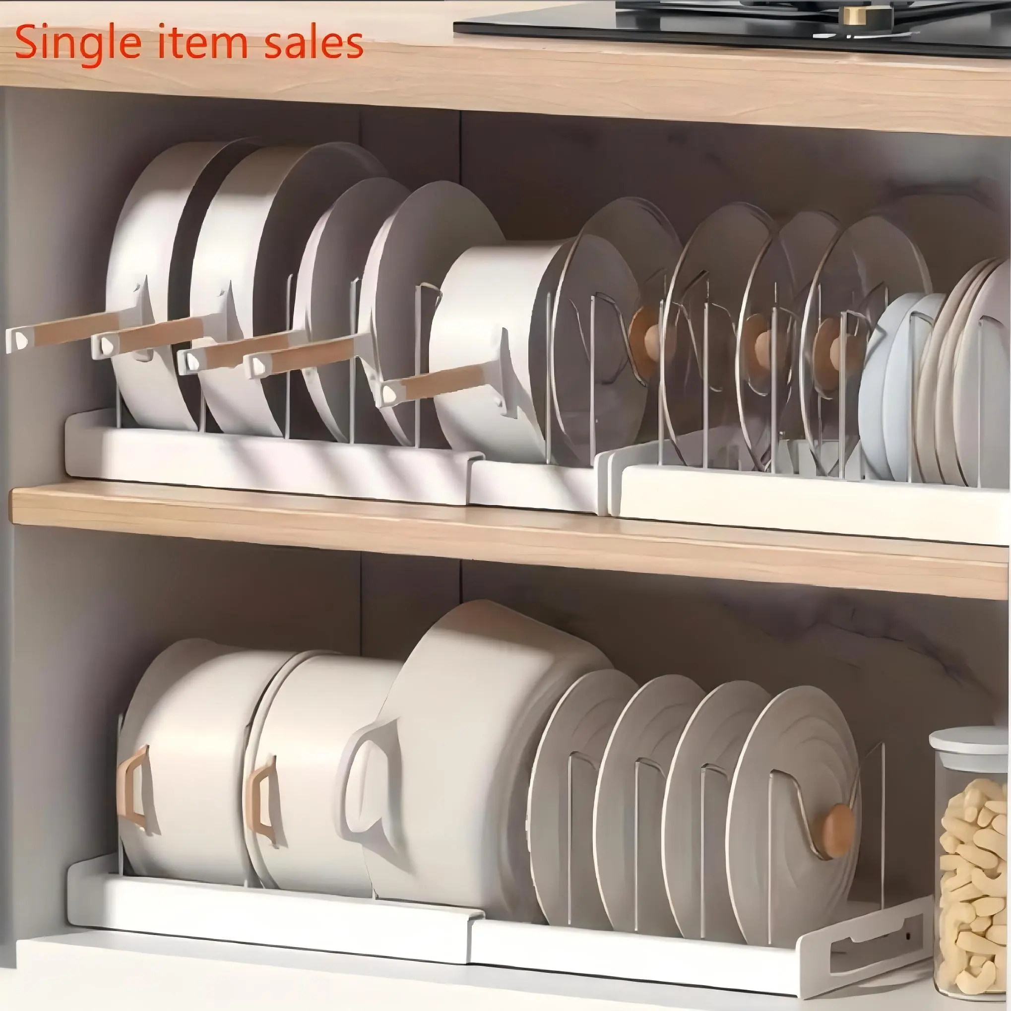 Kitchen Pot Storage Rack, Adjustable Kitchen Pot Lid Storage Rack, Multifunctional Kitchen Storage Organizer, Kitchen Accessories, House Organizers, Kitchen Organization,  Household Items