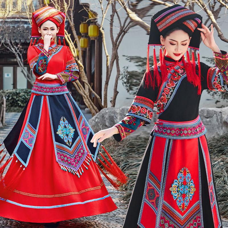 Quần Áo Dân Tộc Xiao, Quần Áo Người Lớn, Quần Áo Dân Tộc Zhuang, Dành Cho Nữ, Làng Miao Quý Châu, Trang Phục Biểu Diễn Khiêu Vũ Chụp Ảnh, Yue SuN XaM, Có 5540 Người Theo Dõi, Hàng Mới Về Women Dress 1