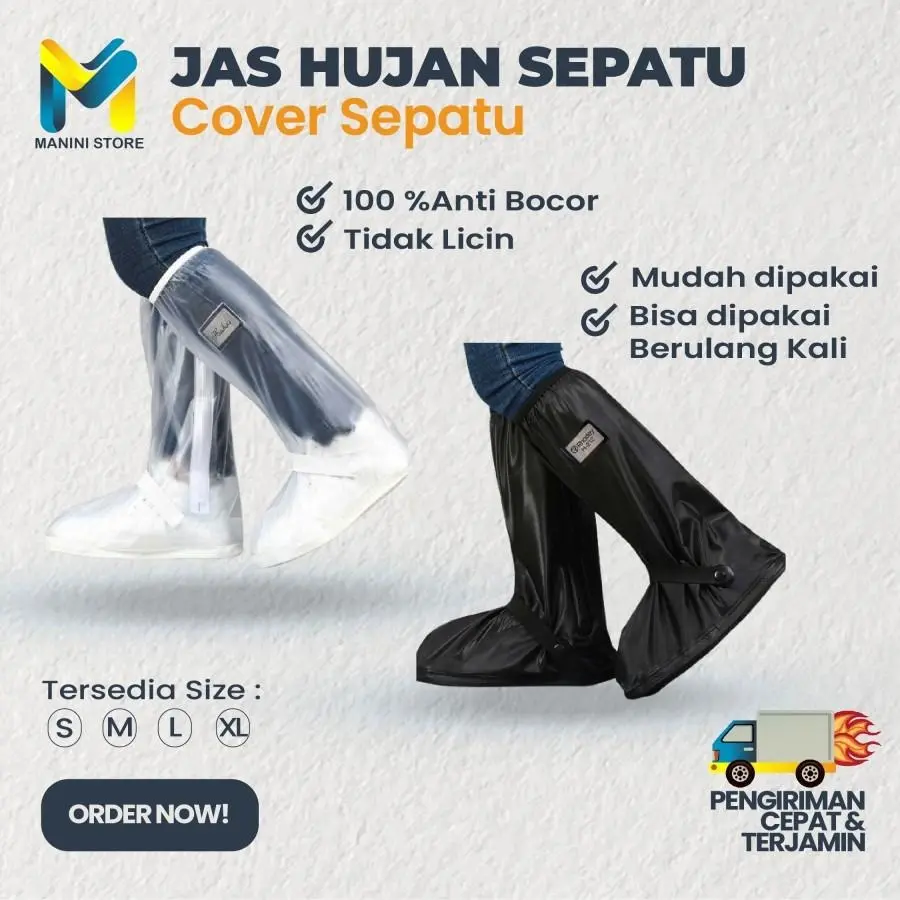 Cover Sepatu Jas Hujan Pelindung Sepatu dari Basah dan Becek Waterproof Karet
