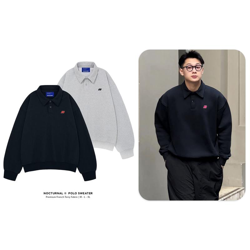 Áo Polo Sweater NOCTURNAL Nỉ Chân Cua Nam Nữ Cotton 100% Unisex Local Brand