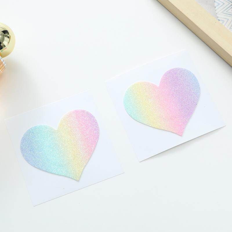 Product Introduction of Custom Cross-border Glitter Disposable Pasties Heart-shaped Sexy Breathable Thin Self-adhesive Women's Chest Stickers 10