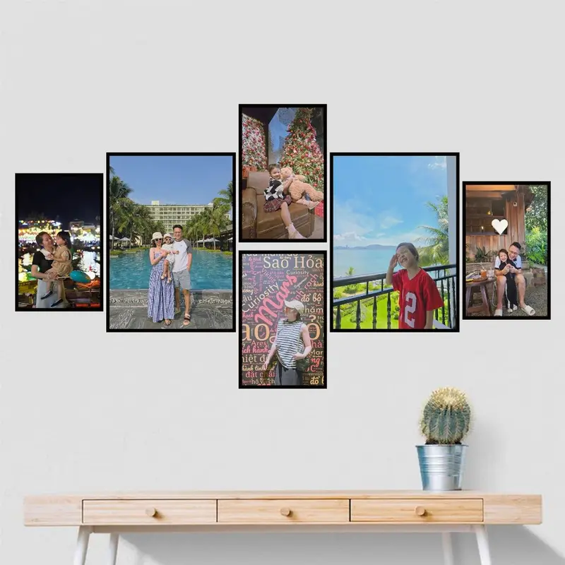 Bộ 6 Tranh Dán Tường In Theo Yêu Cầu, Bộ 6 Bức Tranh Tráng Gương 4k Cao Cấp Cực Nét (Ảnh gửi qua tiktokshop) 4