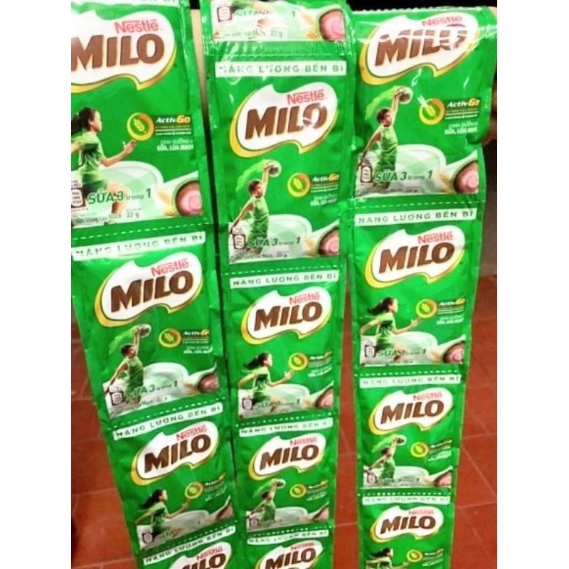  Combo 10 dây sữa bột milo cao cấp nestle  10x22 g  tổng nhận 100 goi không Chua Đường N 