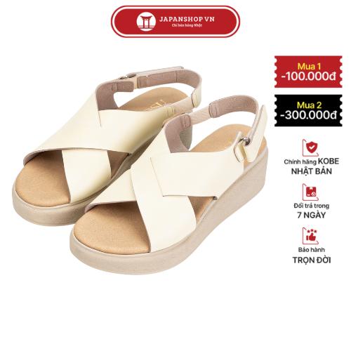 Sandal đế xuồng Kosu 5,5cm dép xăng đan nữ siêu nhẹ êm chống trơn trượt Cushii K-24223 Nhật Bản