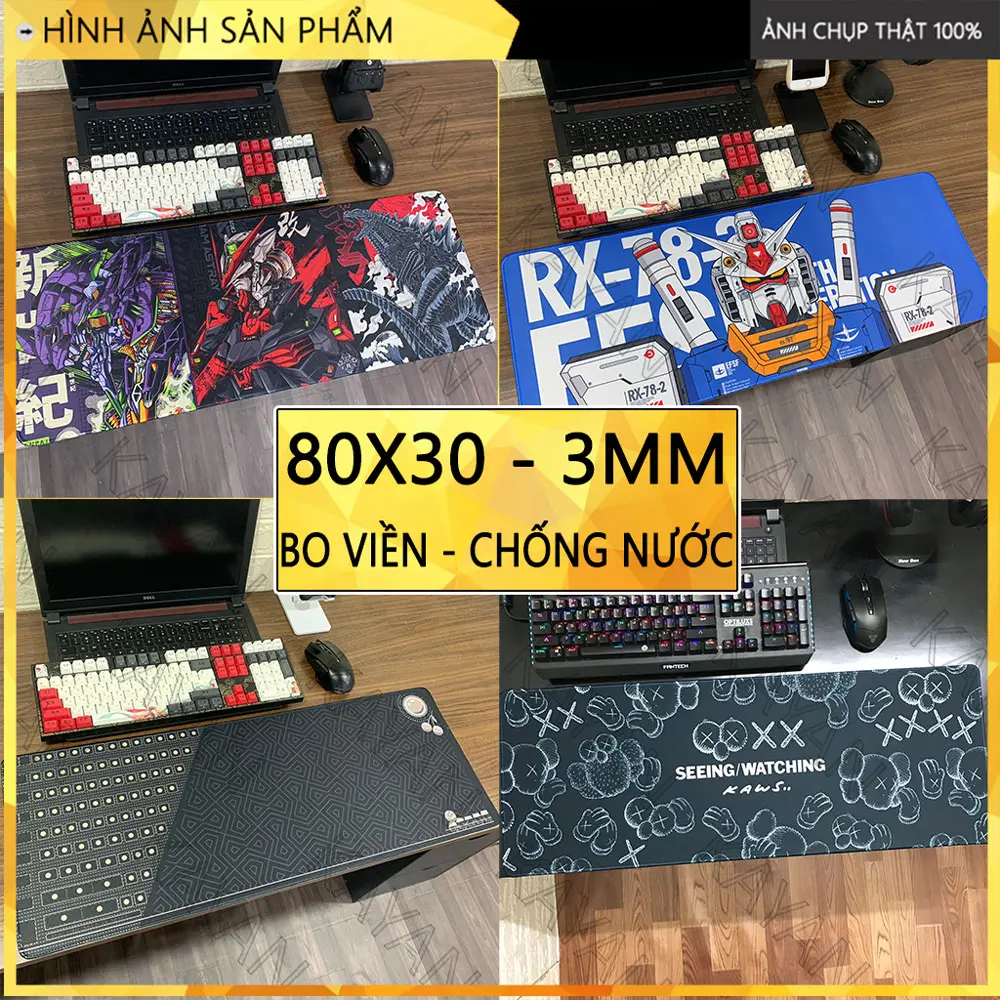 Lót chuột, bàn di chuột chống nước cỡ lớn GUNDAM 80x30cm dày 3mm