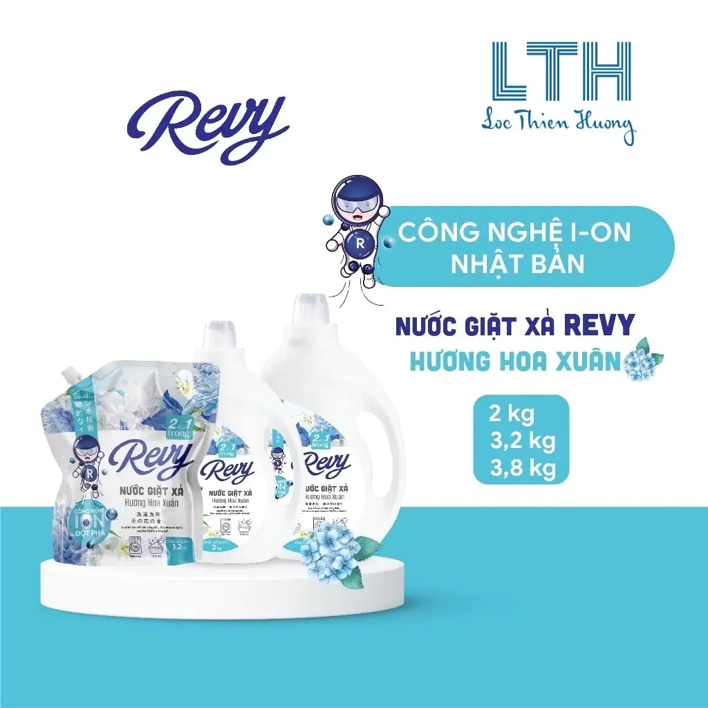 Nước Giặt Xả 2 Trong 1 REVY - Hương Hoa Xuân