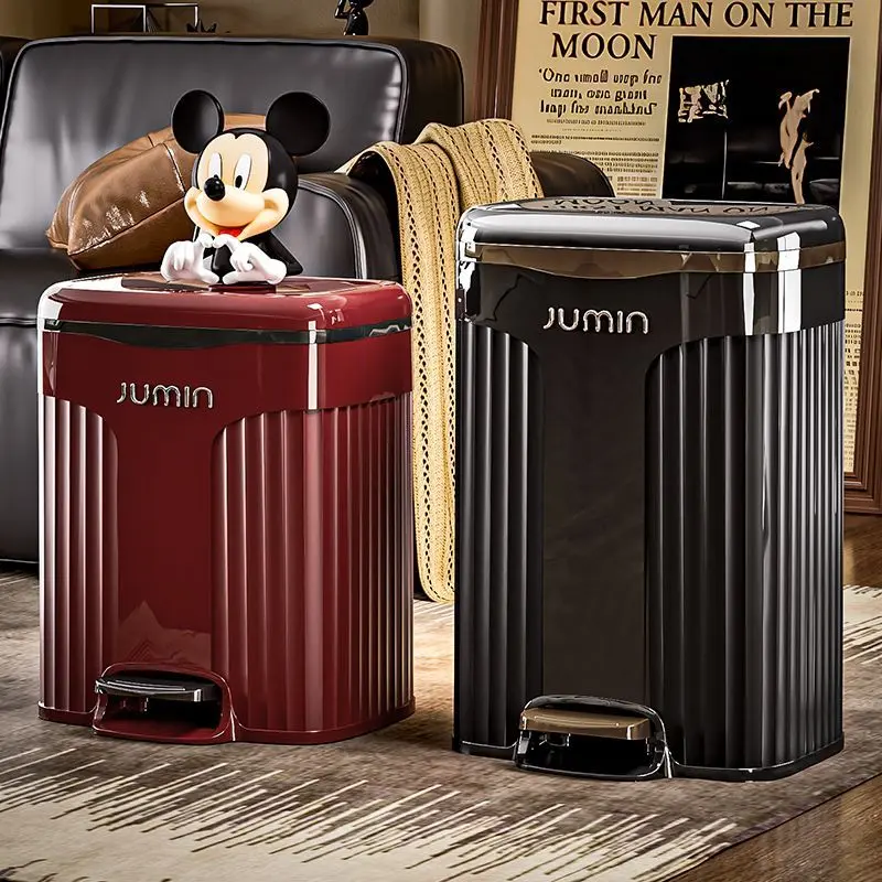 [3336 People Collected] Light Luxury Trash Can for Home 2025 New Model Living Room Bedroom Toilet Bathroom Kitchen with Lid Foot Pedal Trash Bin