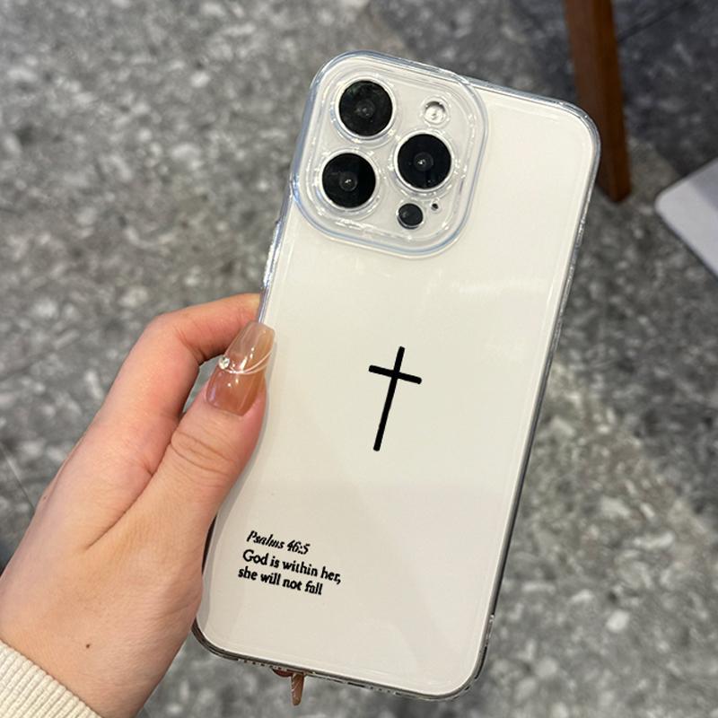 Product Introduction of Cross Pattern Phone Case, Full Coverage Shockproof Phone Protective Cover, Phone Accessories Compatible with iPhone 11 12 13 14 15 Pro Max 3