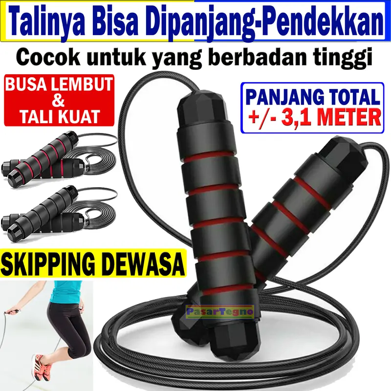 Tali Skipping olahraga Jump Rope Lompat bahan lembut skiping bebas kusut produk bagus Outdoor 0