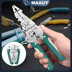26 in 1 Tang lipat Pemotong Kabel Multifungsi Bahan Krom Vanadium Dekrustasi  Anti Shock Kabel Pengupas Kawat Tang