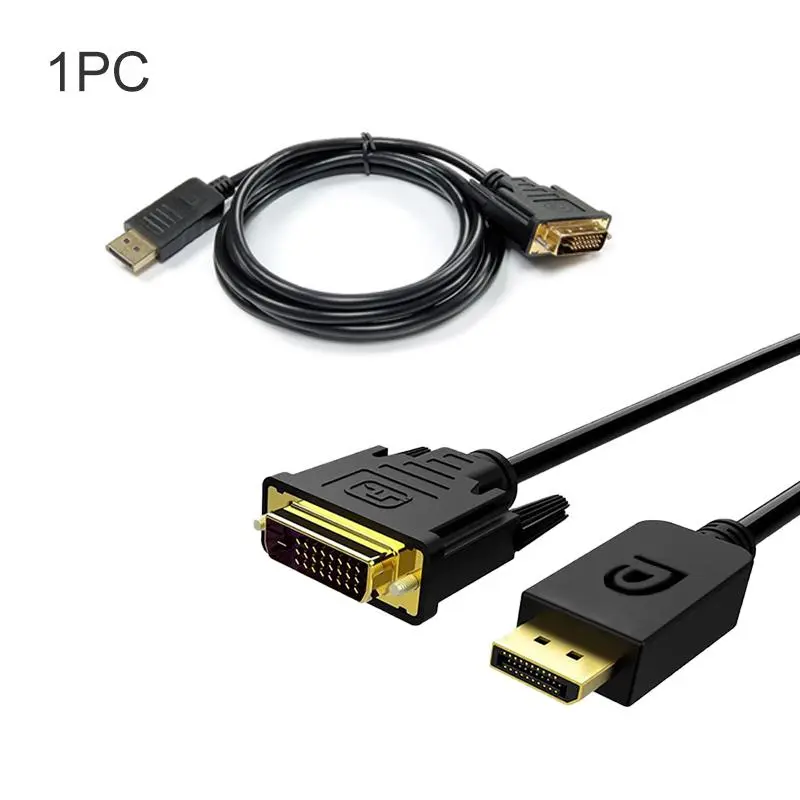 DP to DVI 24 1 Cable Adapter, 1080P DP to DVI, Conversion Cable for Monitor Projector Displayport One-way Conversion Cable