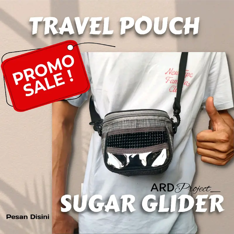Tas travel pouch bonding pouch sugar glider hamster marmut tupai 0