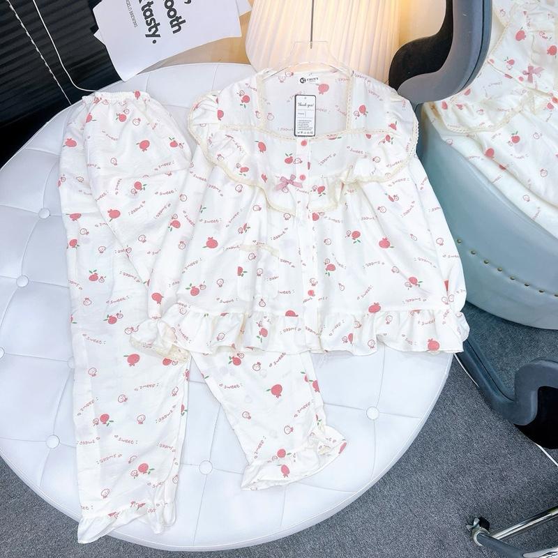 Đồ Bộ TD Đũi In Hình Cổ Vuông 1 Túi 40-58kg 1m50-1m60 2