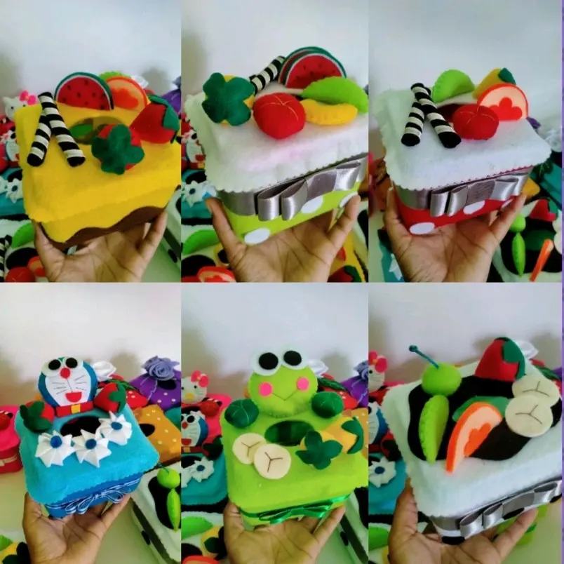 kotak tisu hias//tempat tisu karakter/prakarya sekolah