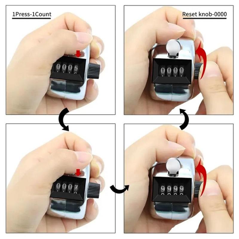 Mini Exercise Counter 4 Digit Number Manual Held Tally Counter  School Exercise Manual Counting Device 7
