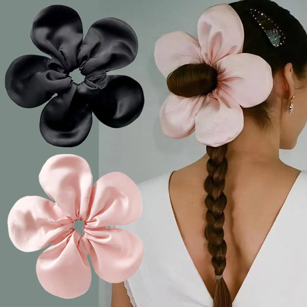 Flower Colon Hair Tie Flower Scrunchies Women Hair Tie Elastic Band Vintage Headwear Ponytail Holder Hair Rope Exquisite Headdress Y2k Accessories