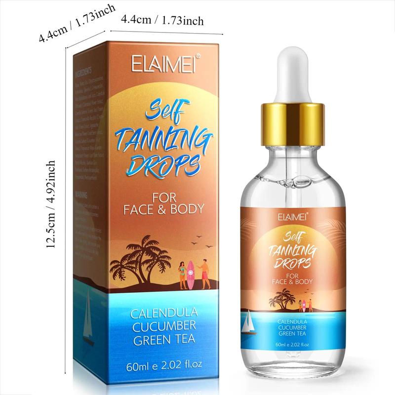 Product Introduction of 60ml Self Tanning Drops, Natural Tanning Drops for Body & Face, Safe & Effective Tanning Serum for Women & Men 1