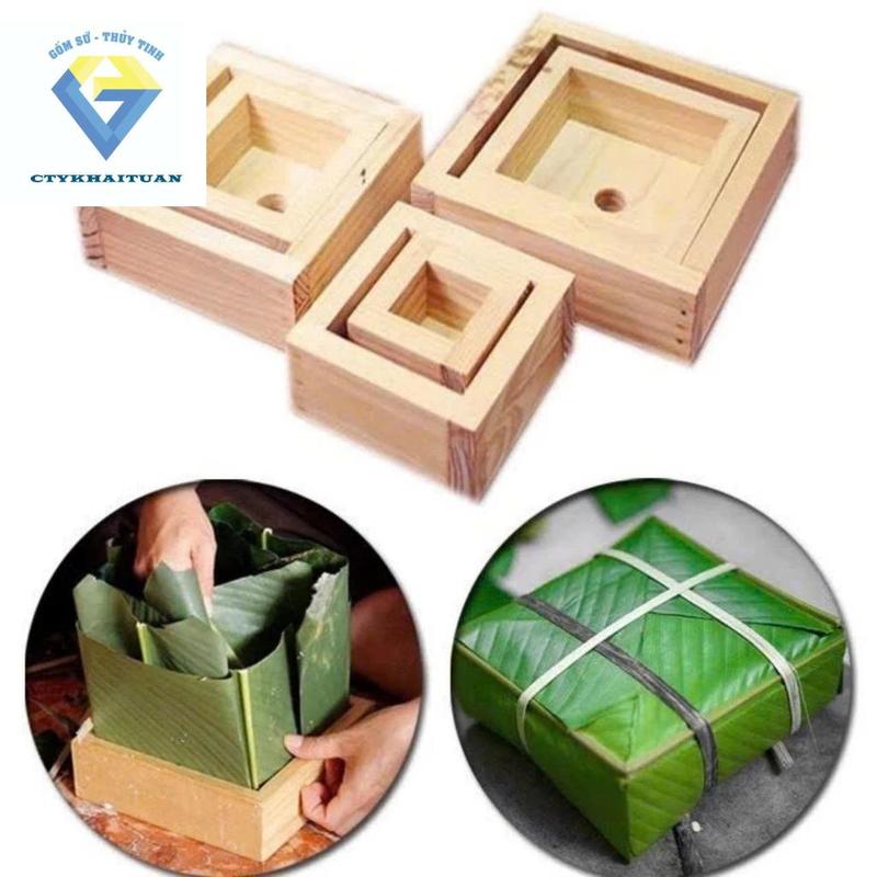 khuôn làm bánh chưng bằng gỗ tự nhiên nhiều size / khung gỗ đổ bánh chưng / khuôn bánh chưng (chọn 1 cái là 1 cái ngoài còn 1 cặp gồm cái trong và cái ngoài)