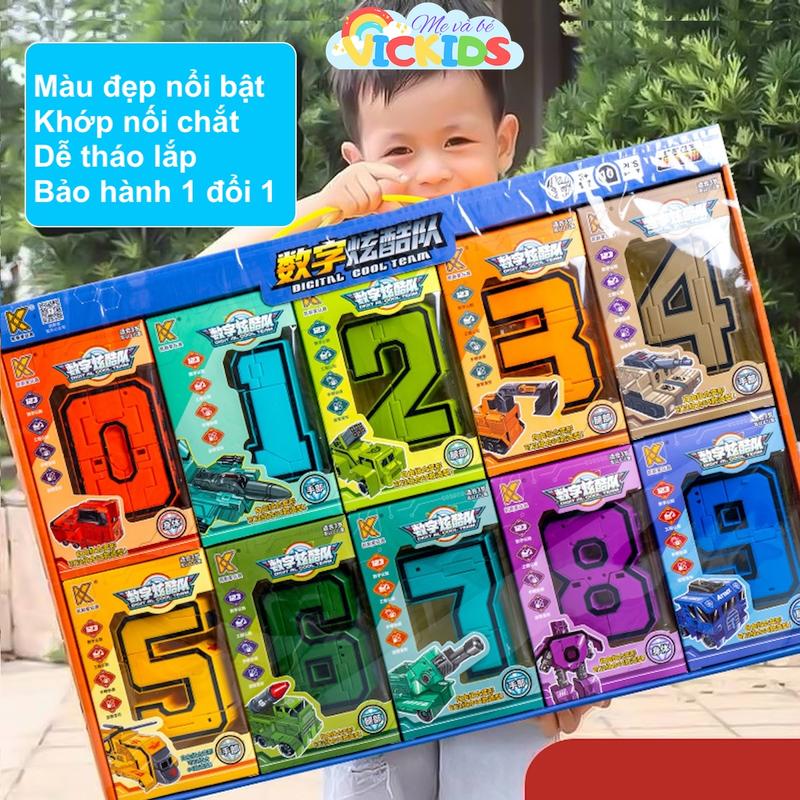 Bộ 5 Số Biến Hình Lắp Ráp Thành Rô Bốt Ô tô Tàu Thủy Máy Bay Đồ Chơi Giáo Dục Tại Nhà Cho Bé