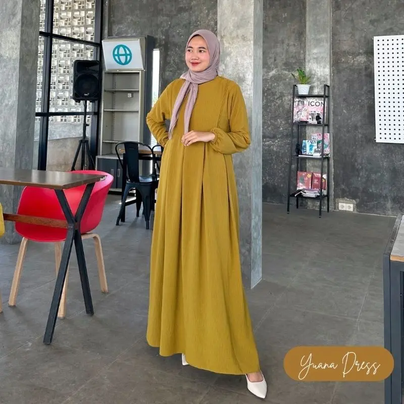 Gamis Crinkle Yuana Dress Terbaru Panjang Muslim